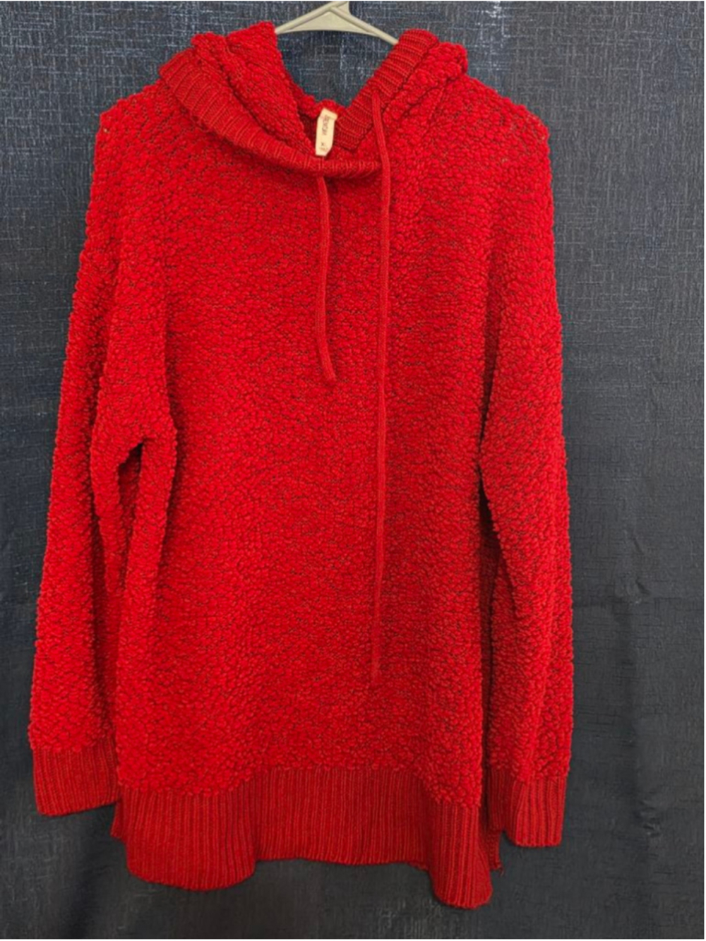 Women's ZENANA PREMIUM Red Textured Hoodie XL soft